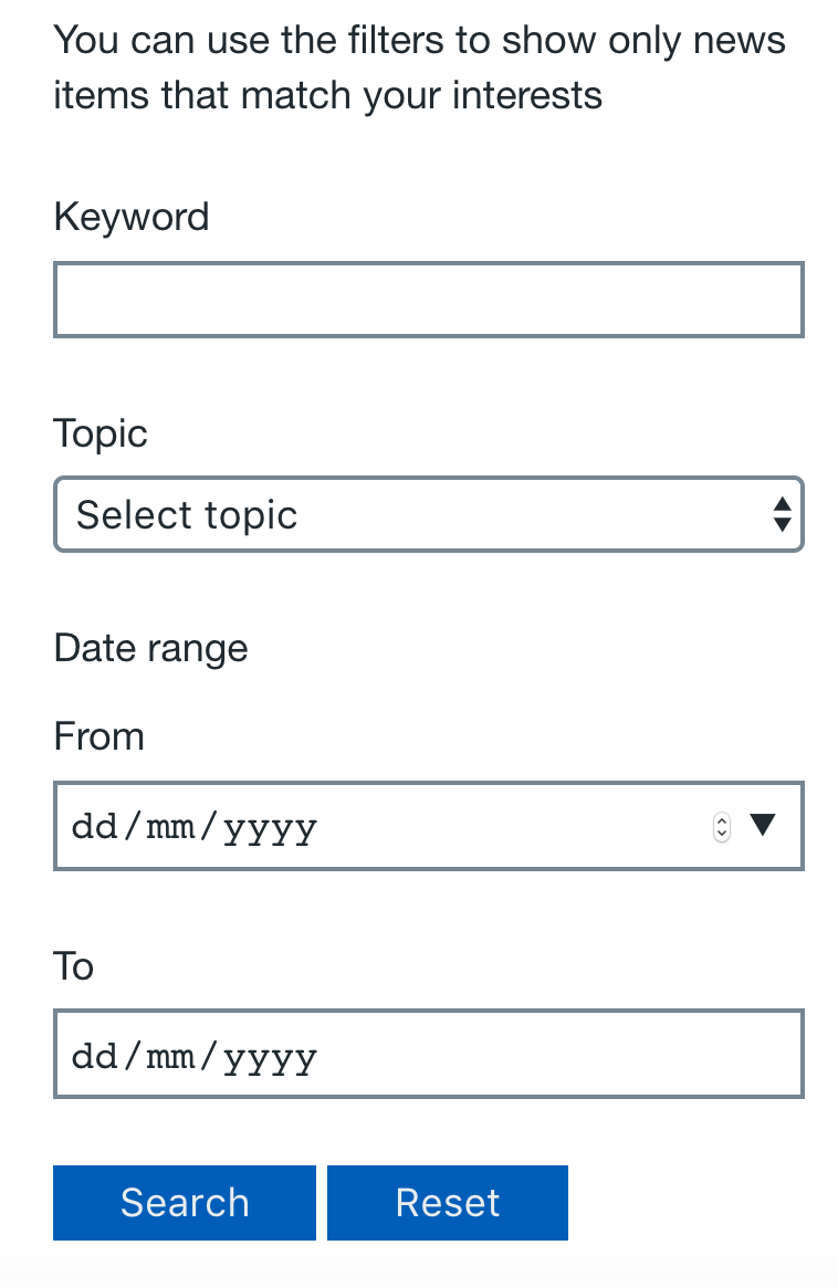 NHS England search functionality