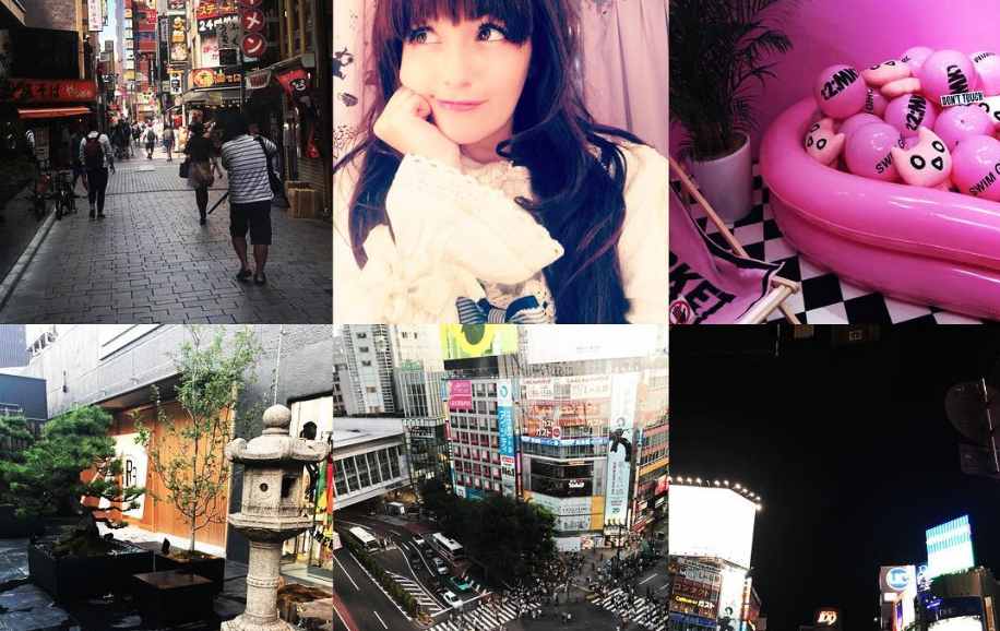 A collage of images of Charlotte and Japan