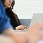 A person using a laptop