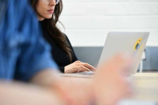 A person using a laptop