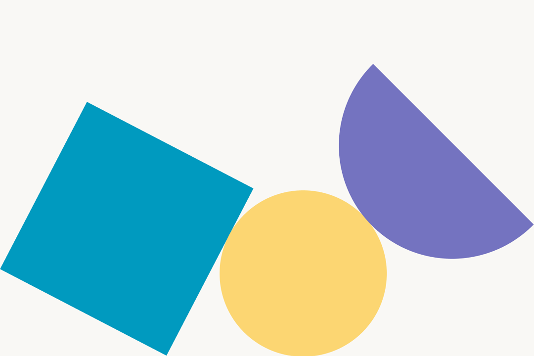 Three shapes from dxw brand balanced on each other