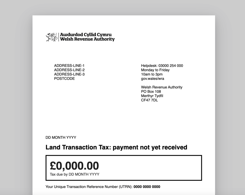 Letter from Welsh Revenue Authority