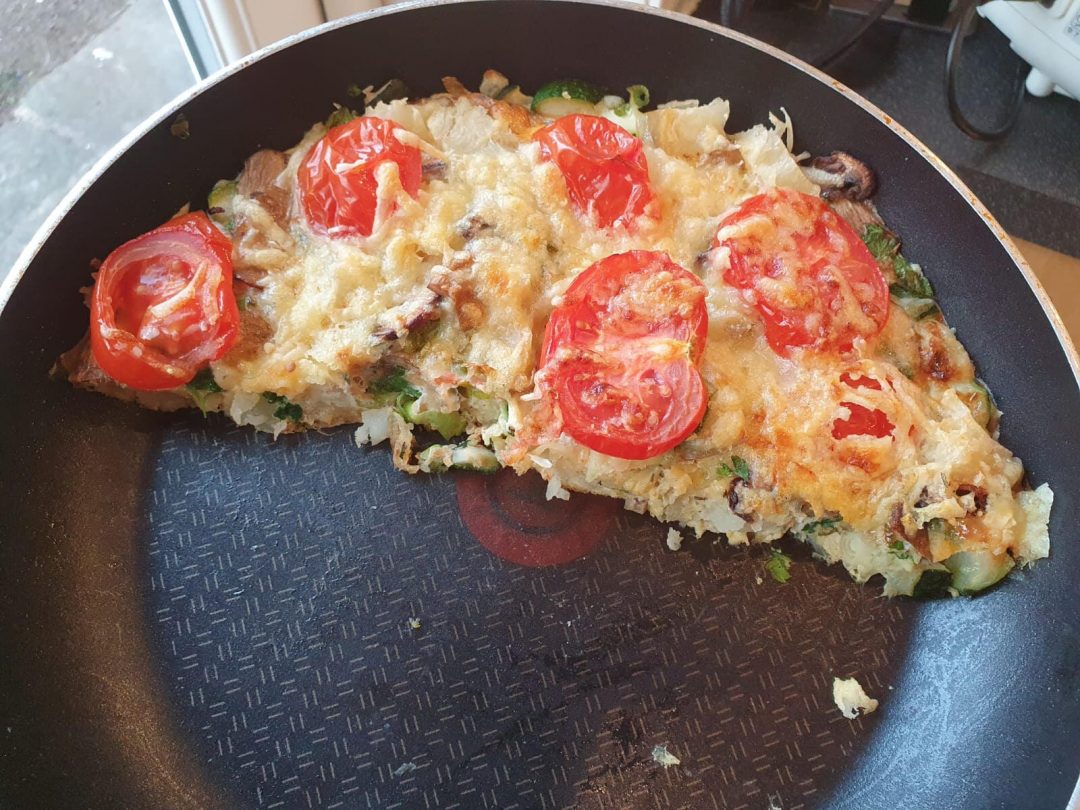 Cat's frittata made from veg past its best